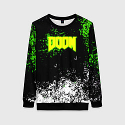 Свитшот женский Doom токсичное лого краски, цвет: 3D-черный