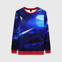 Свитшот женский Black and blue abstract background sport style, цвет: 3D-красный