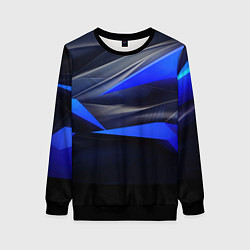 Свитшот женский Black and blue abstract background sport style, цвет: 3D-черный