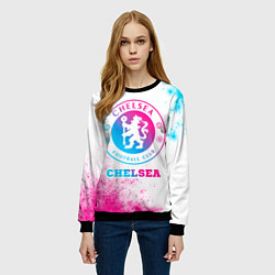 Свитшот женский Chelsea neon gradient style, цвет: 3D-черный — фото 2