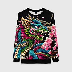 Женский свитшот Irezumi - Japanese dragon ai art