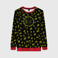 Свитшот женский Twenty one pilots pattern rock yellow, цвет: 3D-красный