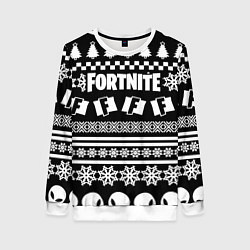 Свитшот женский Fortnite epic games pattern, цвет: 3D-белый