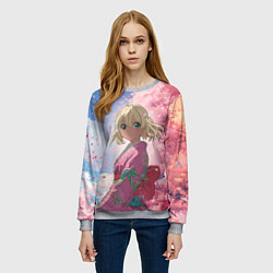 Свитшот женский Сиэми Морияма - Синий экзорцист, цвет: 3D-меланж — фото 2