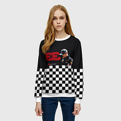 Свитшот женский Макс Ферстаппен гонщик, цвет: 3D-белый — фото 2