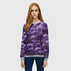 Свитшот женский Фиолетовые пузыри, цвет: 3D-меланж — фото 2
