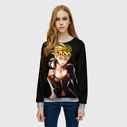 Свитшот женский Джорно Джованна на фоне звездочек из ДжоДжо, цвет: 3D-меланж — фото 2