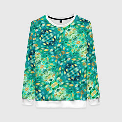 Женский свитшот Изумрудная акварельная весенняя листва