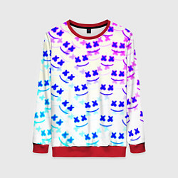 Свитшот женский Marshmello pattern neon, цвет: 3D-красный