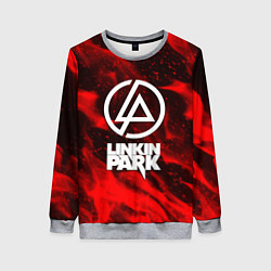 Свитшот женский Linkin park красный огонь, цвет: 3D-меланж