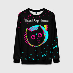 Женский свитшот Three Days Grace - rock star cat