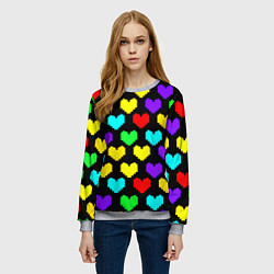 Свитшот женский Undertale heart pattern, цвет: 3D-меланж — фото 2