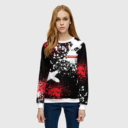 Свитшот женский Хавал на фоне граффити и брызг красок, цвет: 3D-белый — фото 2
