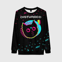Женский свитшот Disturbed - rock star cat