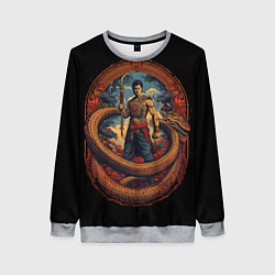 Женский свитшот Боец Муай-тай и огромный дракон