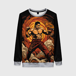 Женский свитшот Муай тай боец в стойке