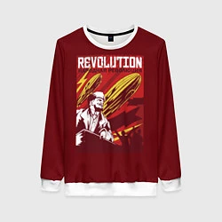 Свитшот женский Народная революция с Лениным, цвет: 3D-белый