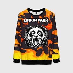 Женский свитшот Linkin Park рок панда и огонь