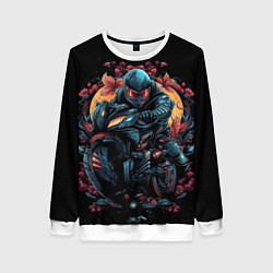 Женский свитшот Мотоцикл в стиле киберпанк