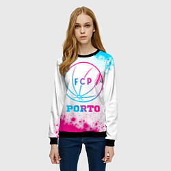 Свитшот женский Porto neon gradient style, цвет: 3D-черный — фото 2