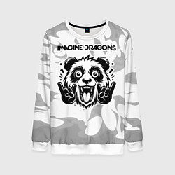 Женский свитшот Imagine Dragons рок панда на светлом фоне
