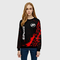 Свитшот женский Lifan red sport tires, цвет: 3D-черный — фото 2