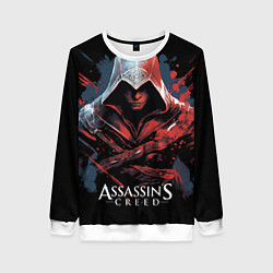 Свитшот женский Assassins creed красная краска, цвет: 3D-белый