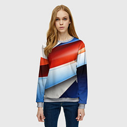 Свитшот женский Абстрактный минимализм плавные волнистые линии, цвет: 3D-меланж — фото 2