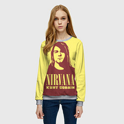 Свитшот женский Kurt Cobain Nirvana, цвет: 3D-меланж — фото 2