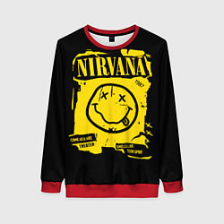 Свитшот женский Nirvana - смайлик, цвет: 3D-красный