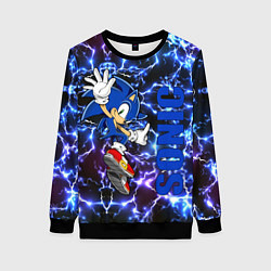 Свитшот женский Sonic x blue, цвет: 3D-черный