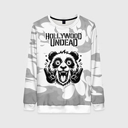 Женский свитшот Hollywood Undead рок панда на светлом фоне