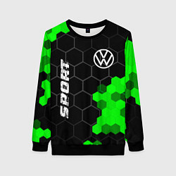 Свитшот женский Volkswagen green sport hexagon, цвет: 3D-черный
