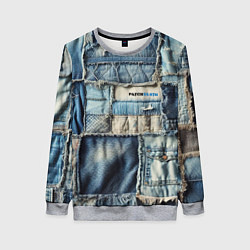 Женский свитшот Patchwork denim - vogue