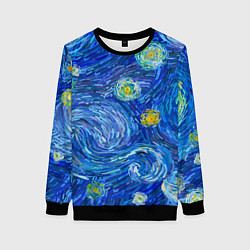 Свитшот женский Мазки ван гога, цвет: 3D-черный