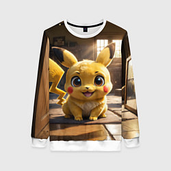 Женский свитшот Пикачу сидит в комнате