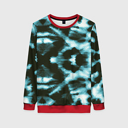 Свитшот женский Тай дай синий, цвет: 3D-красный