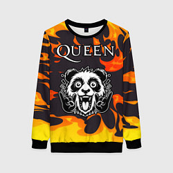 Женский свитшот Queen рок панда и огонь