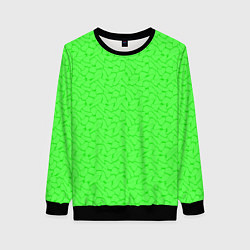 Свитшот женский Яркий салатовый кислотный, цвет: 3D-черный