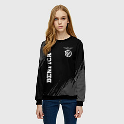 Свитшот женский Benfica sport на темном фоне вертикально, цвет: 3D-черный — фото 2