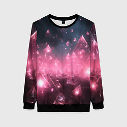 Свитшот женский Розовый абстрактный космос, цвет: 3D-черный