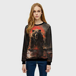 Свитшот женский Russian angry bear, цвет: 3D-черный — фото 2