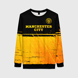 Свитшот женский Manchester City - gold gradient посередине, цвет: 3D-черный