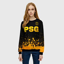 Свитшот женский PSG - gold gradient посередине, цвет: 3D-черный — фото 2