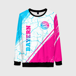 Свитшот женский Bayern neon gradient style вертикально, цвет: 3D-черный