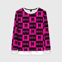 Женский свитшот BTS pattern pink logo