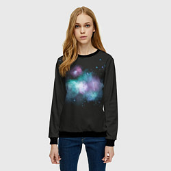Свитшот женский Космическая туманность - облачко, цвет: 3D-черный — фото 2