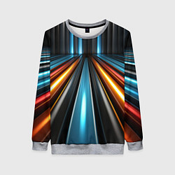 Свитшот женский Неоновый путь из труб, цвет: 3D-меланж