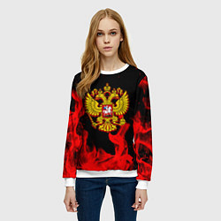 Свитшот женский Герб России возрождение империи, цвет: 3D-белый — фото 2