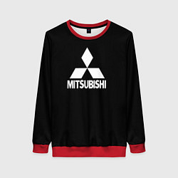 Свитшот женский Mitsubishi logo white, цвет: 3D-красный